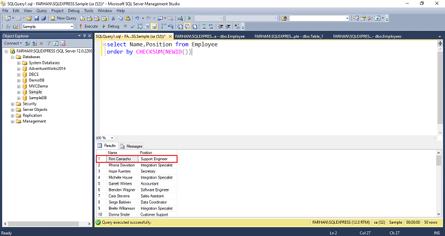 Find Random Record In SQL Server
